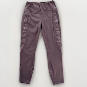 Active Life Mauve Rib-Panel Leggings
